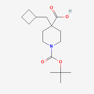 molecular formula C16H27NO4 B2619313 1-(tert-Butoxycarbonyl)-4-(cyclobutylmethyl)piperidine-4-carboxylic acid CAS No. 1512770-23-8