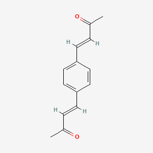 molecular formula C14H14O2 B2619323 (E)-4-[4-[(E)-3-oxobut-1-enyl]phenyl]but-3-en-2-one CAS No. 461676-40-4