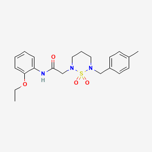 molecular formula C21H27N3O4S B2619329 N-(2-ethoxyphenyl)-2-[6-(4-methylbenzyl)-1,1-dioxido-1,2,6-thiadiazinan-2-yl]acetamide CAS No. 899942-82-6