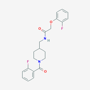 molecular formula C21H22F2N2O3 B2619336 N-((1-(2-fluorobenzoyl)piperidin-4-yl)methyl)-2-(2-fluorophenoxy)acetamide CAS No. 1234850-66-8