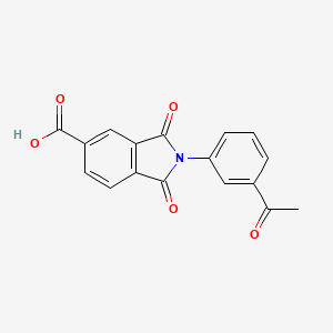 molecular formula C17H11NO5 B2619345 2-(3-acetylphenyl)-1,3-dioxo-2,3-dihydro-1H-isoindole-5-carboxylic acid CAS No. 300385-04-0