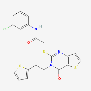 N-(3-chlorophenyl)-2-({4-oxo-3-[2-(thiophen-2-yl)ethyl]-3,4-dihydrothieno[3,2-d]pyrimidin-2-yl}sulfanyl)acetamide
