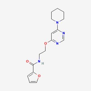 molecular formula C16H20N4O3 B2619359 N-(2-((6-(piperidin-1-yl)pyrimidin-4-yl)oxy)ethyl)furan-2-carboxamide CAS No. 1209117-45-2