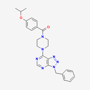 molecular formula C25H27N7O2 B2619374 (4-(3-benzyl-3H-[1,2,3]triazolo[4,5-d]pyrimidin-7-yl)piperazin-1-yl)(4-isopropoxyphenyl)methanone CAS No. 920347-43-9