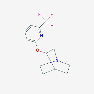 molecular formula C13H15F3N2O B2619382 3-{[6-(Trifluoromethyl)pyridin-2-yl]oxy}-1-azabicyclo[2.2.2]octane CAS No. 2200107-26-0