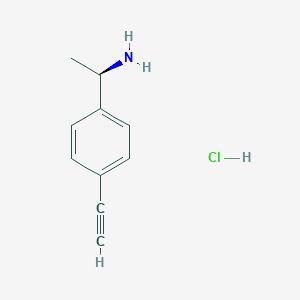 molecular formula C10H12ClN B2619392 (1R)-1-(4-Ethynylphenyl)ethanamine;hydrochloride CAS No. 2490344-82-4
