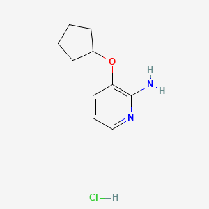 molecular formula C10H15ClN2O B2619427 3-Cyclopentyloxypyridin-2-amine;hydrochloride CAS No. 2361645-65-8