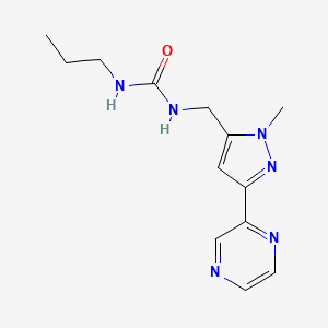 molecular formula C13H18N6O B2619428 1-((1-methyl-3-(pyrazin-2-yl)-1H-pyrazol-5-yl)methyl)-3-propylurea CAS No. 2034289-06-8