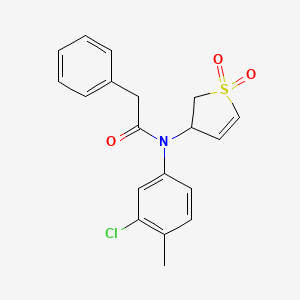 molecular formula C19H18ClNO3S B2619434 N-(3-chloro-4-methylphenyl)-N-(1,1-dioxido-2,3-dihydrothiophen-3-yl)-2-phenylacetamide CAS No. 863008-04-2