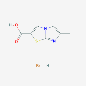 molecular formula C7H7BrN2O2S B2619444 6-Methylimidazo[2,1-b][1,3]thiazole-2-carboxylic acid hydrobromide CAS No. 1423034-76-7