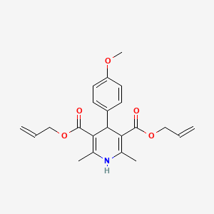 molecular formula C22H25NO5 B2619453 Bis(prop-2-enyl) 4-(4-methoxyphenyl)-2,6-dimethyl-1,4-dihydropyridine-3,5-dicarboxylate CAS No. 421580-91-8