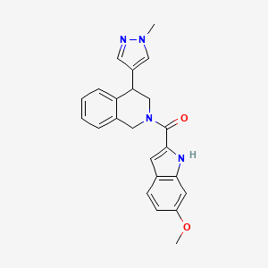 molecular formula C23H22N4O2 B2619460 (6-methoxy-1H-indol-2-yl)(4-(1-methyl-1H-pyrazol-4-yl)-3,4-dihydroisoquinolin-2(1H)-yl)methanone CAS No. 2034534-42-2
