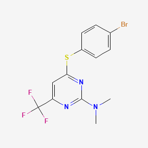 4-[(4-bromophenyl)sulfanyl]-N,N-dimethyl-6-(trifluoromethyl)pyrimidin-2-amine