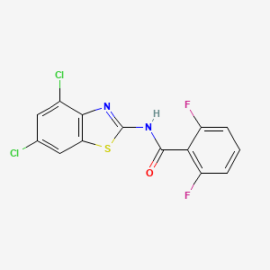 molecular formula C14H6Cl2F2N2OS B2619477 N-(4,6-dichloro-1,3-benzothiazol-2-yl)-2,6-difluorobenzamide CAS No. 868230-90-4