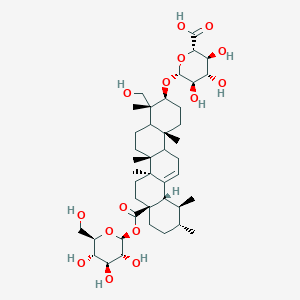 (2S,3S,4S,5R,6R)-6-[[(3S,4R,6Ar,6bS,8aS,11R,12S,12aS,14bR)-4-(hydroxymethyl)-4,6a,6b,11,12,14b-hexamethyl-8a-[(2S,3R,4S,5S,6R)-3,4,5-trihydroxy-6-(hydroxymethyl)oxan-2-yl]oxycarbonyl-2,3,4a,5,6,7,8,9,10,11,12,12a,14,14a-tetradecahydro-1H-picen-3-yl]oxy]-3,4,5-trihydroxyoxane-2-carboxylic acid