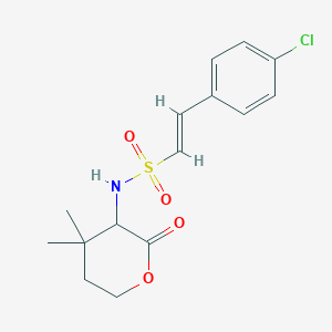 molecular formula C15H18ClNO4S B2619518 (E)-2-(4-Chlorophenyl)-N-(4,4-dimethyl-2-oxooxan-3-yl)ethenesulfonamide CAS No. 2249690-08-0
