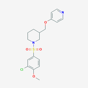 B2619528 4-[[1-(3-Chloro-4-methoxyphenyl)sulfonylpiperidin-3-yl]methoxy]pyridine CAS No. 2379977-17-8