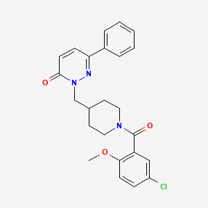 B2619533 2-{[1-(5-Chloro-2-methoxybenzoyl)piperidin-4-yl]methyl}-6-phenyl-2,3-dihydropyridazin-3-one CAS No. 2097899-87-9