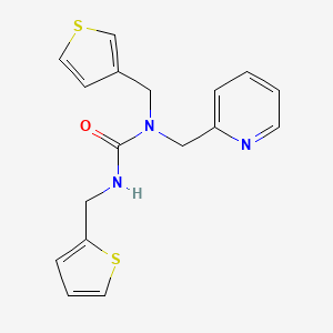 B2619534 1-(Pyridin-2-ylmethyl)-3-(thiophen-2-ylmethyl)-1-(thiophen-3-ylmethyl)urea CAS No. 1235119-31-9