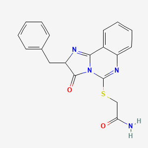molecular formula C19H16N4O2S B2619542 2-[(2-benzyl-3-oxo-2H-imidazo[1,2-c]quinazolin-5-yl)sulfanyl]acetamide CAS No. 1024374-40-0