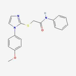 B2619546 2-{[1-(4-methoxyphenyl)-1H-imidazol-2-yl]thio}-N-phenylacetamide CAS No. 688335-83-3