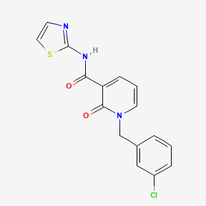 molecular formula C16H12ClN3O2S B2619567 1-[(3-chlorophenyl)methyl]-2-oxo-N-(1,3-thiazol-2-yl)pyridine-3-carboxamide CAS No. 339008-72-9