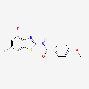 molecular formula C15H10F2N2O2S B2619577 N-(4,6-difluorobenzo[d]thiazol-2-yl)-4-methoxybenzamide CAS No. 352548-14-2