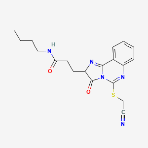 N-butyl-3-[5-(cyanomethylsulfanyl)-3-oxo-2H-imidazo[1,2-c]quinazolin-2-yl]propanamide
