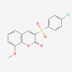 molecular formula C16H11ClO5S B2619581 3-((4-chlorophenyl)sulfonyl)-8-methoxy-2H-chromen-2-one CAS No. 857493-02-8