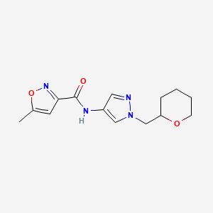 5-methyl-N-(1-((tetrahydro-2H-pyran-2-yl)methyl)-1H-pyrazol-4-yl)isoxazole-3-carboxamide