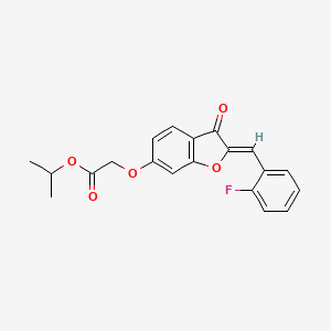 molecular formula C20H17FO5 B2619590 (Z)-isopropyl 2-((2-(2-fluorobenzylidene)-3-oxo-2,3-dihydrobenzofuran-6-yl)oxy)acetate CAS No. 623121-58-4