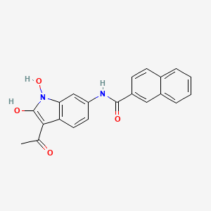 molecular formula C21H16N2O4 B2619599 N-[(3Z)-1-hydroxy-3-(1-hydroxyethylidene)-2-oxo-2,3-dihydro-1H-indol-6-yl]naphthalene-2-carboxamide CAS No. 512180-65-3