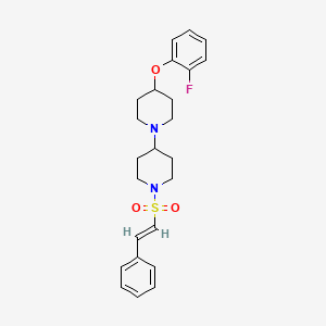 molecular formula C24H29FN2O3S B2619604 (E)-4-(2-fluorophenoxy)-1'-(styrylsulfonyl)-1,4'-bipiperidine CAS No. 1706476-30-3