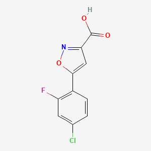 molecular formula C10H5ClFNO3 B2619610 5-(4-Chloro-2-fluorophenyl)isoxazole-3-carboxylic acid CAS No. 1391625-42-5