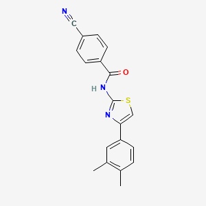 molecular formula C19H15N3OS B2619616 4-cyano-N-[4-(3,4-dimethylphenyl)-1,3-thiazol-2-yl]benzamide CAS No. 313252-24-3