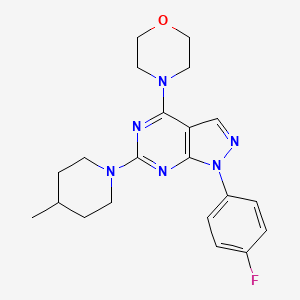 molecular formula C21H25FN6O B2619617 4-(1-(4-fluorophenyl)-6-(4-methylpiperidin-1-yl)-1H-pyrazolo[3,4-d]pyrimidin-4-yl)morpholine CAS No. 1207045-97-3