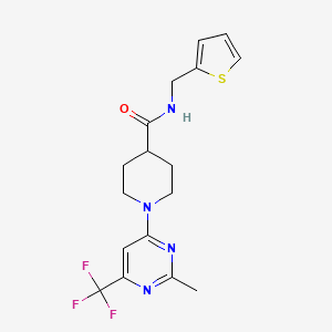 molecular formula C17H19F3N4OS B2619622 1-[2-methyl-6-(trifluoromethyl)pyrimidin-4-yl]-N-(2-thienylmethyl)piperidine-4-carboxamide CAS No. 1775322-69-4