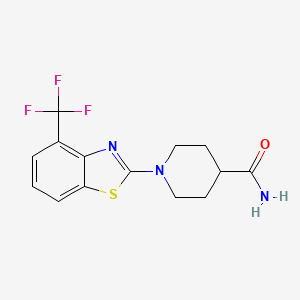 molecular formula C14H14F3N3OS B2619624 1-[4-(Trifluoromethyl)-1,3-benzothiazol-2-yl]piperidine-4-carboxamide CAS No. 2415503-54-5