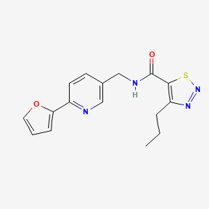 molecular formula C16H16N4O2S B2619634 N-((6-(furan-2-yl)pyridin-3-yl)methyl)-4-propyl-1,2,3-thiadiazole-5-carboxamide CAS No. 2034579-82-1
