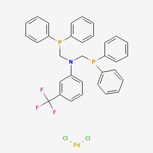 N,N-Bis(diphenylphosphanylmethyl)-3-(trifluoromethyl)aniline;dichloropalladium