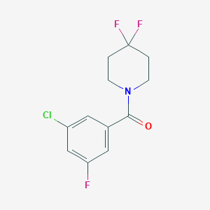 molecular formula C12H11ClF3NO B2619642 (3-Chloro-5-fluorophenyl)-(4,4-difluoropiperidin-1-yl)methanone CAS No. 2322220-78-8
