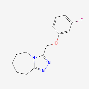 molecular formula C14H16FN3O B2619644 3-(3-Fluorophenoxymethyl)-5H,6H,7H,8H,9H-[1,2,4]triazolo[4,3-a]azepine CAS No. 790272-46-7