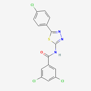 molecular formula C15H8Cl3N3OS B2619647 3,5-dichloro-N-(5-(4-chlorophenyl)-1,3,4-thiadiazol-2-yl)benzamide CAS No. 392241-97-3