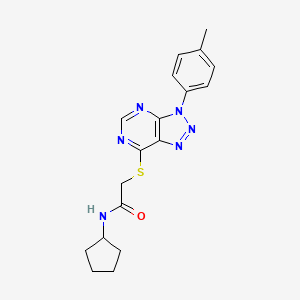 N-cyclopentyl-2-((3-(p-tolyl)-3H-[1,2,3]triazolo[4,5-d]pyrimidin-7-yl)thio)acetamide