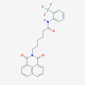 molecular formula C25H21F3N2O3 B2619658 6-(1,3-dioxobenzo[de]isoquinolin-2-yl)-N-[2-(trifluoromethyl)phenyl]hexanamide CAS No. 613219-38-8