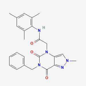 2-(6-benzyl-2-methyl-5,7-dioxo-6,7-dihydro-2H-pyrazolo[4,3-d]pyrimidin-4(5H)-yl)-N-mesitylacetamide
