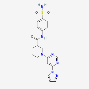 1-(6-(1H-pyrazol-1-yl)pyrimidin-4-yl)-N-(4-sulfamoylphenyl)piperidine-3-carboxamide