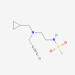 molecular formula C10H18N2O2S B2619672 N-{2-[(cyclopropylmethyl)(prop-2-yn-1-yl)amino]ethyl}methanesulfonamide CAS No. 1797043-08-3