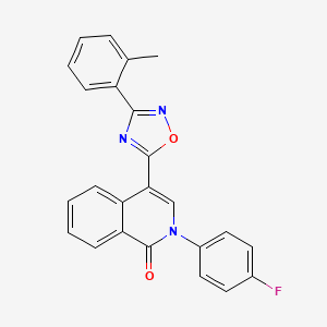 molecular formula C24H16FN3O2 B2619699 2-(4-fluorophenyl)-4-[3-(2-methylphenyl)-1,2,4-oxadiazol-5-yl]isoquinolin-1(2H)-one CAS No. 1326849-82-4