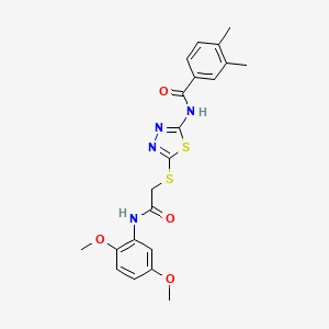 N-(5-((2-((2,5-dimethoxyphenyl)amino)-2-oxoethyl)thio)-1,3,4-thiadiazol-2-yl)-3,4-dimethylbenzamide